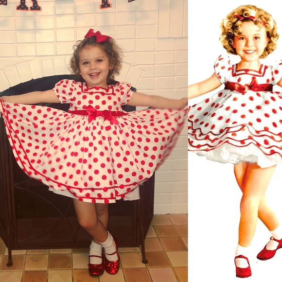 shirley temple red polka dot dress